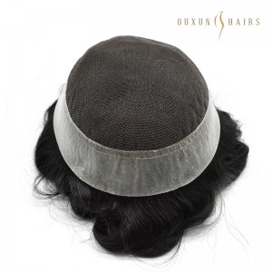 OXAM01 Australia Base Hair Toupee For Men Lace PU Around Human Hair Pieces Male Prosthesis Breathable Wig Prosthesis Replacement 8*10inch  Men’s Toupees Manufacturers