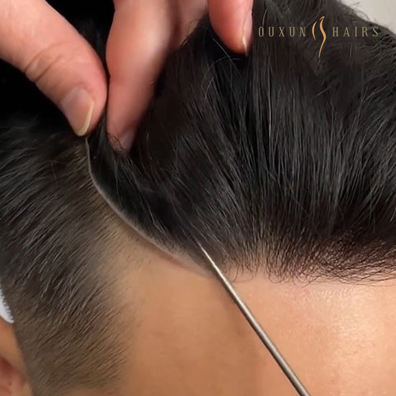 1b encaje negro con pu alrededor del peluquín de hombre Australia b (9)