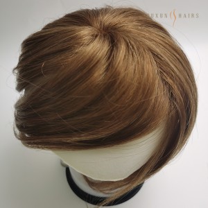 OXTM01 3*5inch Base Size 8inch Dark Brown in Stock #4 Color Mono Small Hair Topper For Women Hair System Monofilament Base Pre-styled-Wholesale Wig Supplies
