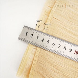 Wholesaler Supplier #8 ASH BROWN Virgin  Sew In Human Hair Flat Track Weft Weave with Stitching Lines
