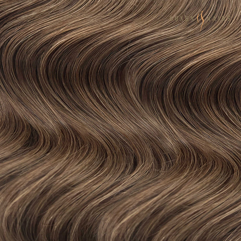 #8 Cinnamon Brown Machine weft hair extensions (4)