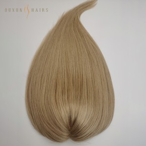 OXTL09 9X10 inch Lace Hair Topper With Skin Base Around Pre-Styled Golden Blonde 150% Density Hair Topper Straight For Baldness and Thinning Hair-French Lace Wholesale Suppliers