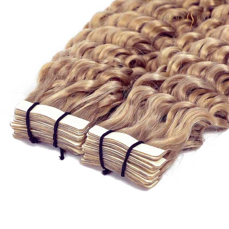 Cinta para extensiones de cabello rizado Caramel Highlights 3C en (2)