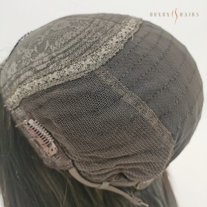 OXJW28 Jewish Skin Silk Top Wig – High Quality Virgin Hair, 16”Natural Black, 180% Density