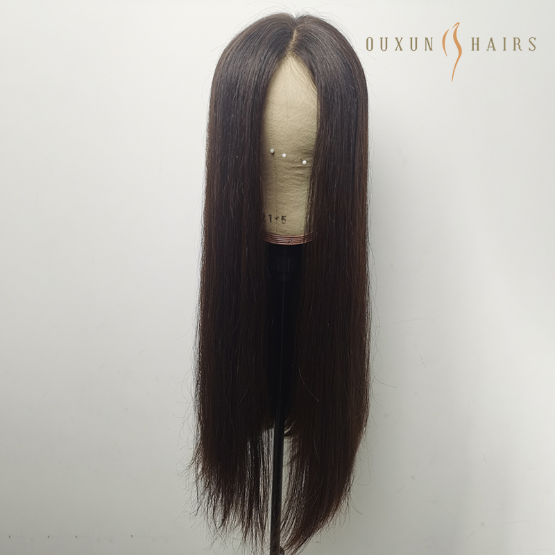 OXJW12 Jewish Wigs Natural Dark Brown Color Lace  (1)