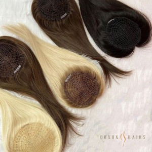 OXFT03 Fishnet Hair Topper Hair Mesh Integration System 16″ Breathable Virgin Human Hair Toupee Female Fishnet Integration Hair System For Top of Head Crown Thinning Bald Hair Loss-Hair Vendors